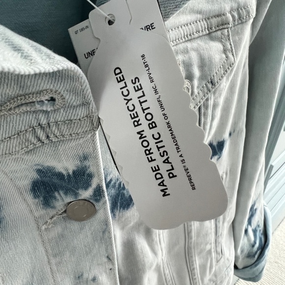 Lands' End Tie Dye Denim Jacket Made From Recycled Water Bottles - size XS NWT - Picture 4 of 4